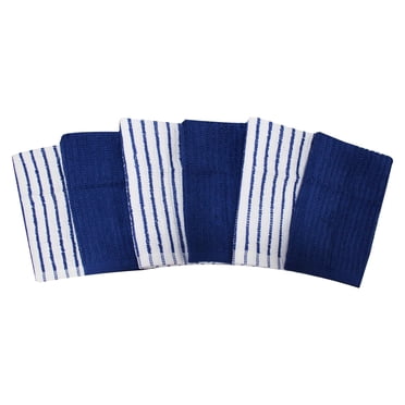 Hometrends Bar Mop Dish Cloth 6 pack, 100% Cotton, Blue