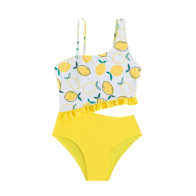 Girls Swimsuit 1 Piece Bathing Suits Quick Dry Summer Bathing Suits 5-6 Years