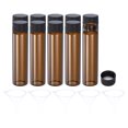 thumbnail image 1 of Unique Bargains 50mL Reagent Media Bottle, 10 Pack Round Glass Storage Bottles with 5 Funnel Plastic Screw Cap, Amber Black, 1 of 5
