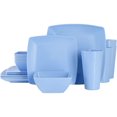 thumbnail image 1 of Gibson Home Grayson Square 16 Piece Melamine Dinnerware Set, Blue, 1 of 6