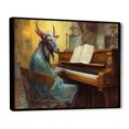 thumbnail image 2 of Designart Goat Animal framed wall art, Musical Goat I , Goat Large framed wall art decor, Turquoise Modern black framed wall art, 32x16 inches black frame, 2 of 5
