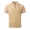thumbnail image 4 of ylioge Mens Casual Golf Tees Shirts Pullover Short Sleeve Tshirts Shirt Button Collared Basic Solid Color Loose Comfort Relaxed Office Work Tops, 4 of 8
