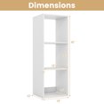 thumbnail image 3 of Gymax 3-Cube Bookshelf Modern Vertical Bookcase w/ Back Guardrail & Anti-tipping Kits, 3 of 9