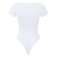 thumbnail image 4 of Kcodviy Combinaison Côtelée à Encolure Carrée pour Femmes, Short, Combinaison à Manches Courtes à Encolure Carrée pour Femmes, Justaucorps, Vêtements de Yoga, 4 of 5