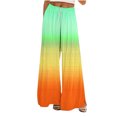 thumbnail image 3 of Sentmoon Track Pants Women Oversized Drawstring High Waist Sweatpants Women Wide Leg with Pockets Loose Gradient Color Stretchy Dance Pants Fall Delightful for Weekend Outings Mint Green M, 3 of 7