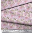 thumbnail image 2 of Soimoi Tissu en Velours Imprimé Feuilles et Roses par Yard 58 Pouces de Large, 2 of 3
