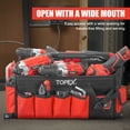 thumbnail image 4 of TOPEX 16 Inch Tool Bag, Multi‑Pocket Wide Mouth Tote, Foldable Hardware Organiser with Adjustable Shoulder Strap and Rotatable Steel Handle, 4 of 12