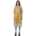 thumbnail image 2 of Moomaya Robes Indiennes pour Femmes Décontractées d'Été Imprimées Manches 3/4 Longue Kurta, 2 of 6