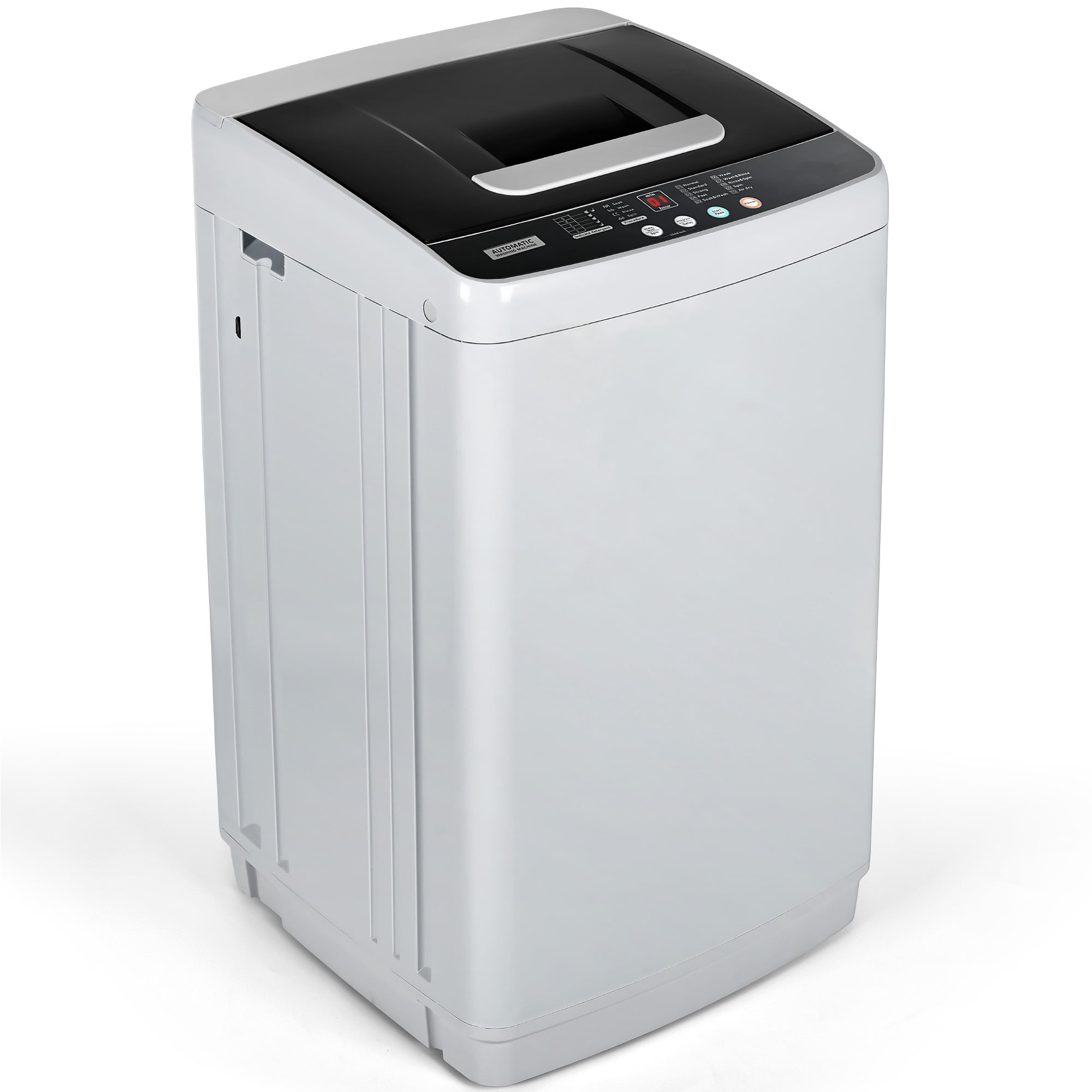 Simzlife 1.04 Cu.ft Portable Washing Machine 8.8LBS with LED Display, Compact Washer for Apartments, Homes, Light Grey