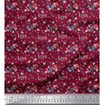 thumbnail image 1 of Soimoi Red Poly Georgette Fabric Text & Butterfly Print Fabric by the Yard 52 Inch Wide, 1 of 5