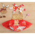 thumbnail image 3 of Combinaison Bébé Fille Noël Courte Imprimé Romper House Sequins V-Neck Licol, 3 of 9