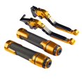thumbnail image 2 of DYNWAVECA Motorcycle Clutch Brake Levers Set Foldable Sturdy Replaces High Reliability Expandable Handlebar Hand Grips for CBR650R Gold, 2 of 10