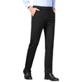 thumbnail image 2 of Chbgutlmr Dress Pants for Men Button High Waist Solid Color Suit Pants Formal Work Office Trousers Pockets, 2 of 4