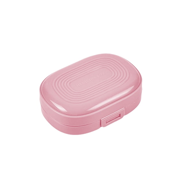 Pink Plastic Pill Organizer Box 7 Grid Pink Moisture Proof Portable Travel Case For Pills Small Items