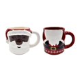 thumbnail image 3 of Holiday Time Santa Shaped Stoneware Character Mug Set, 10.6 oz, 2 pieces, 3 of 6
