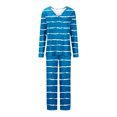 thumbnail image 4 of Timegard Pajamas Sets for Women 2 Piece Stripted Long Sleeve V Neck Ruched Top and Pants Fall Pjs Outfits, 4 of 5