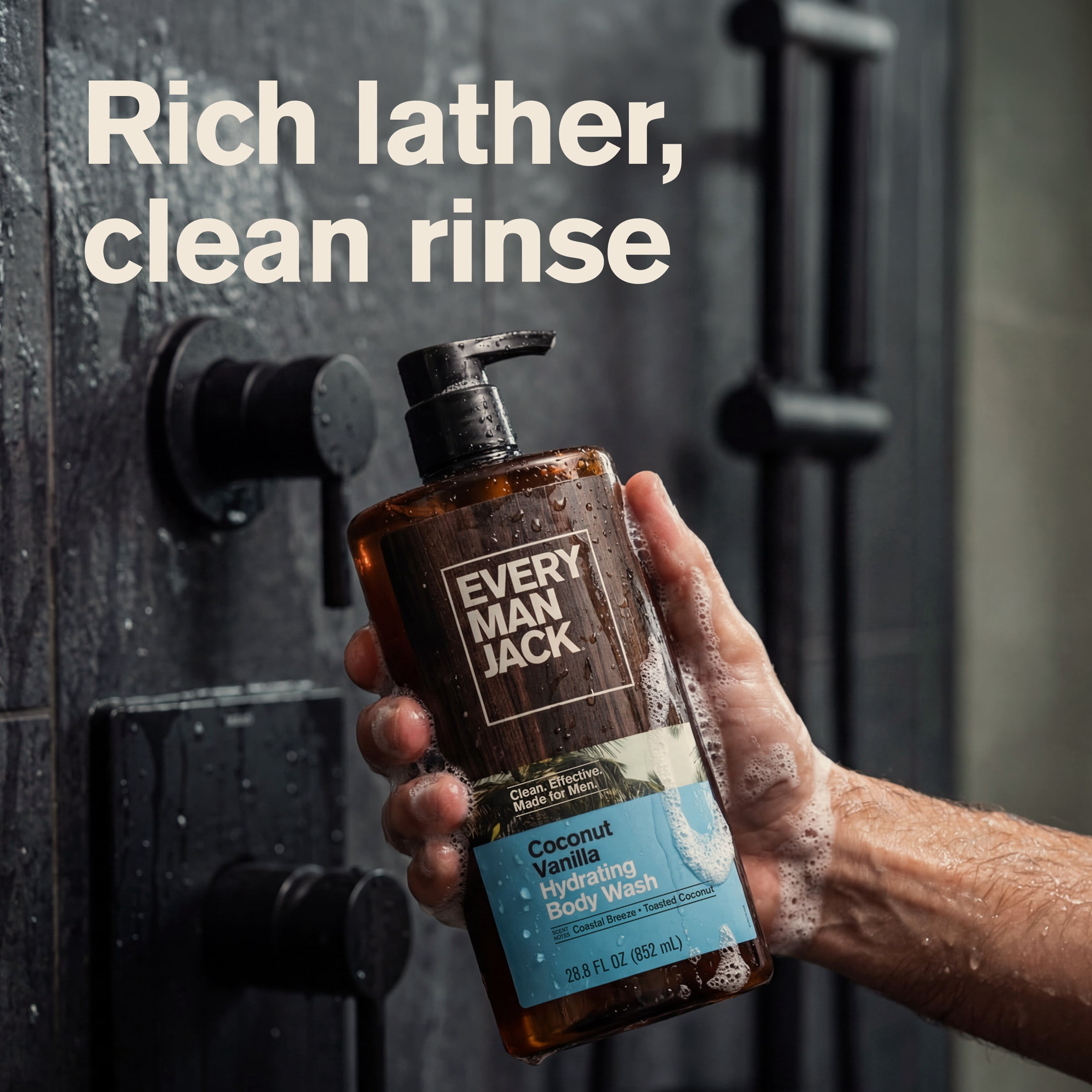 Every Man Jack Nettoyant pour le corps - noix de coco + vanille 500mL