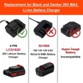 thumbnail image 5 of 20V Lithium Battery Charger LCS1620 for Black Decker LSW120 LSW20 LSW221 SSL20SB, 5 of 5