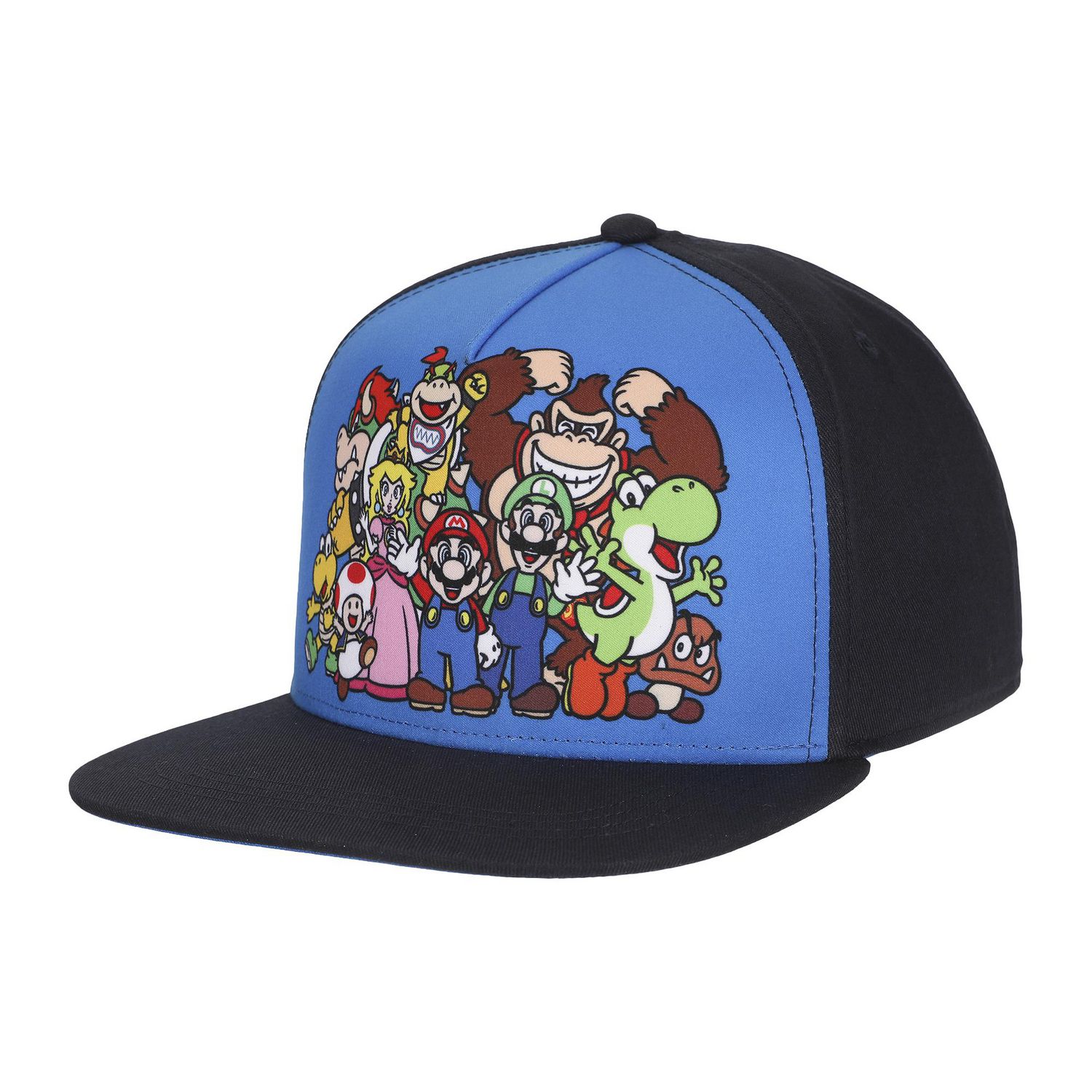 Chapeau Snapback Bleu et Noir Personnages Super Mario Bros.