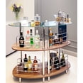 thumbnail image 2 of Mango Steam Contemporary Modern Home Entertainment Liquor Bar Catalina Table (Medium, Clear and Brown), 2 of 2
