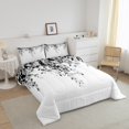 thumbnail image 3 of Erosebridal Eucalyptus Leaf Bedding Queen Comforter Set, Black Down Comforter, Spring Plant Decor, Ultra Soft 3 Pieces, 3 of 8
