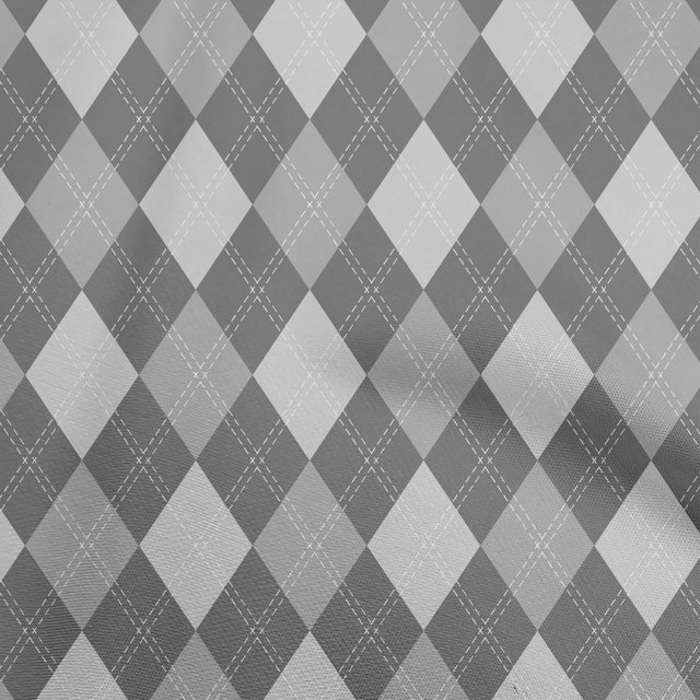 oneOone Viscose Chiffon Gray Fabric Check Craft Projects Decor Fabric Printed By The Yard 42 Inch Wide