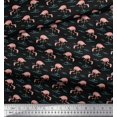thumbnail image 3 of Soimoi Black Poly Georgette Fabric Flamingo Bird Print Fabric by the Yard 42 Inch Wide, 3 of 3