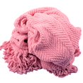 thumbnail image 2 of Home Soft Things Couverture Jetée en Tweed Tricoté pour Canapé, 50 x 60, Fraise Glace, 2 of 5