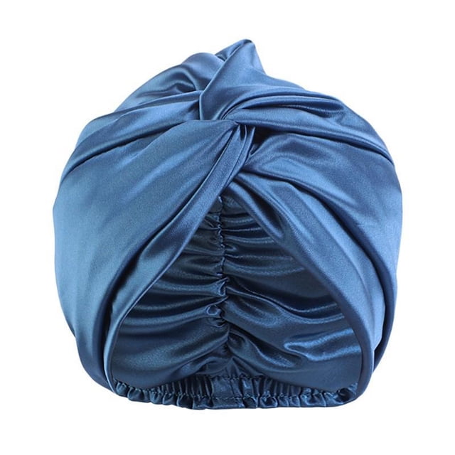 maskred Ample Space Satin Bonnet Comfortable And Exquisite Craft For Hair Care Large Blue 1Set