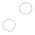 thumbnail image 2 of ZLight Collier en Argent pour Femmes Mode Fête Mariage Portable Collier Perle Os Ras-du-Cou Décoration de Cou Bijoux Cadeau d'Anniversaire 2 Ensembles, 2 of 6