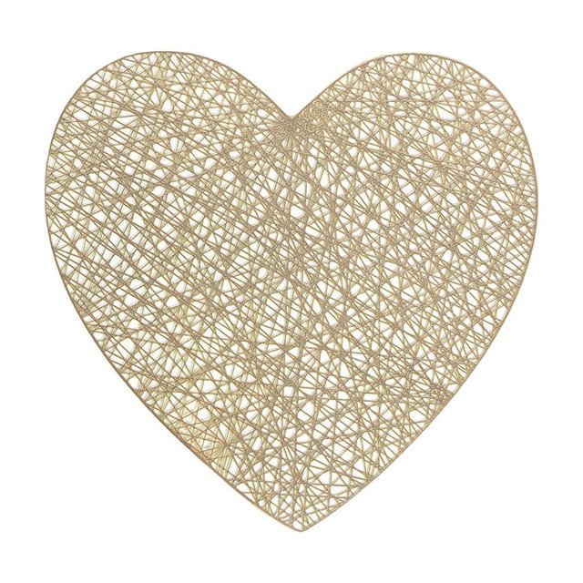 MVRLSH Kitchen Placemats Love Heart Placemats Valentines Day Table Decorations For Wedding Night Anniversary PVC Table Cup Mats 15 Inch