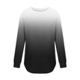 thumbnail image 4 of FAIWAD Womens Long Sleeve Ribbed Tunic Tops Round Neck Loose Side Split Button Decor T Shirts, 4 of 5