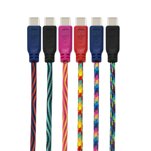 USB-C CABLE ASSORT 7'L (Pack of 24)