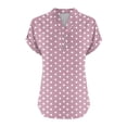 thumbnail image 3 of fatyb Womens Printed V Neck Tops Short Sleeve Button V Neck Tshirts Lightweight Summer Beach Blouses, 3 of 5