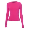 thumbnail image 4 of T-Shirts pour Femmes à Manches Longues Col Roulé Haut pour Femmes Lot Coton Spandex Chemises pour Femmes Col Rond Crop Top Femmes T-Shirts de Course à Manches Longues pour Femmes T-Shirt Tendance Basique Uni Femmes T, 4 of 5
