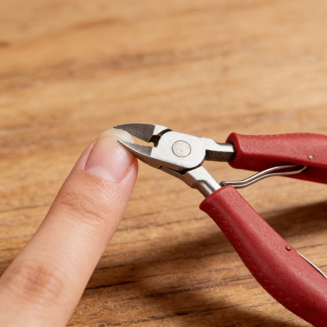 Coupe-ongles de Précision avec Capuchon de Protection – Poignée Ergonomique en Acier Inoxydable Courbé Rouge, Coupe-Ongles Robuste pour Ongles Épais
