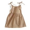 thumbnail image 1 of 2025 Robes Jeunes Unies pour Tout-Petits Poches Sans Manches Plage Bretelles Robes Cœur Robe Princesse, 1 of 3