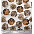 thumbnail image 1 of Soimoi Modal Satin Fabric Cat Face Animal Decor Fabric Printed Yard 42 Inch Wide, 1 of 3