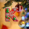 thumbnail image 1 of Hbdhejl 26 Pcs Lettres Rouges Décorations de Sapin de Noël Lettres de Canne de Bonbon avec Motif de Baies Mini Alphabet Ornements Suspendus Fête Maison Sapin de Noël Acrylique 2D, 1 of 4