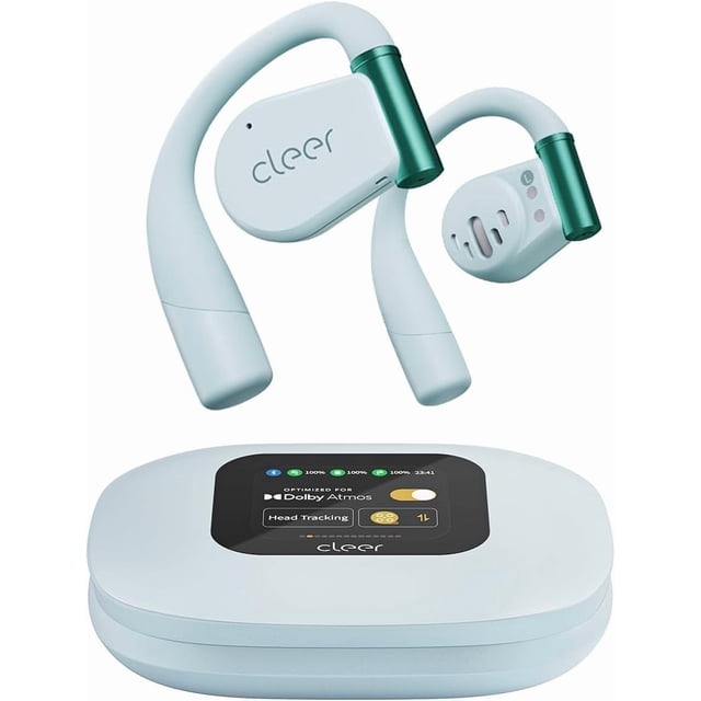 Cleer ARC 3 Écouteurs Ouverts - Dolby Audio, Snapdragon Sound Véritables Écouteurs Sans Fil, Batterie 50 H, Bluetooth 5.4, IPX7, Multipoint, Commandes Intelligentes, Étui Intelligent de Recharge Sans Fil, Ajustement Confortable, Bleu