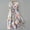 zm-White, variant on Fartey Boho Dresses for Women Midi Fashion Floral Print 3/4 Sleeve Casual Dress Summer Breathable Flowy Cotton Linen Beach Sundress Loose Comfy Lapel Drawstring Waist Dress