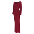 thumbnail image 5 of Ketyyh-chn99 Robes Chemises pour Femmes Grande Taille Robe Maxi Manche à Volants à Étages Évasée Robe Mini Rouge,TP, 5 of 5