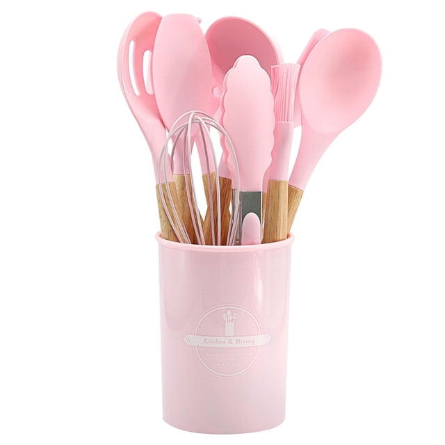 Rbaofujie Kitchen Utensil Set Cooking Non-Stick Pan Storage Bucket Wooden Handle Kitchenware 12-Piece Kitchenware Set Kitchen Utensil Set