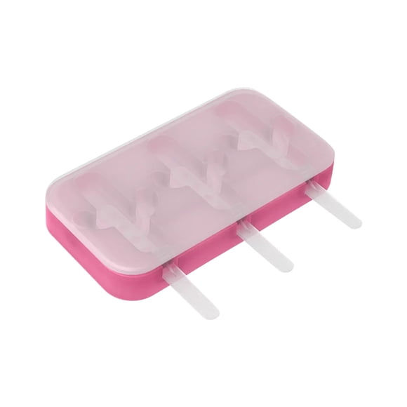 Cactus Silicone Popsicle Molds with Lid and Reusable Sticks, 3-Cavity IcePops Maker for DIY Frozen Treats, Yogurt, and Fruit Pops, 7.6 x 4.3 x 1 in