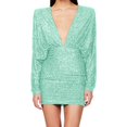 thumbnail image 2 of Pisexur Robes pour Femmes Robe de Cocktail à Col en V Profond Robe de Soirée à Paillettes de Mode Robe de Boîte de Nuit de Fête Tunique Dos Ouvert Robes de Retour à la Maison Robe Élégante pour Invitée de Mariage Robe Midi, 2 of 6