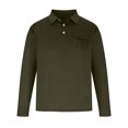 thumbnail image 1 of RXIRUCGD Mode Hommes Décontracté Couleur Unie Hauts Manches Longues Col Rabattu Blouse Chemise, Vert Armée, Taille : m, 1 of 4