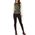 thumbnail image 2 of INSPIRE CHIC Veste Cargo Utilitaire pour Femme Sans Manches à Boutons devant en Faux Suède avec Poches G Vert Armée, 2 of 6