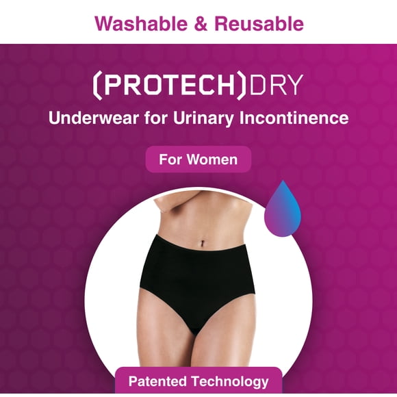 PROTECHDRY Women’s Washable & Reusable Leakproof Incontinence Brief with Discreet Protection