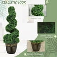 thumbnail image 4 of HOMCOM Set of 2 Artificial Plants Topiary Spiral Boxwood Trees in Pot, 4 of 10