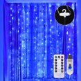 thumbnail image 1 of Amdohai Guirlande Lumineuse de Rideaux Alimentée par USB Décoration d'Éclairage de Rideau pour Rendez-Vous Demande Rassemblement 8 Modes d'Éclairage 118* 118 Po Bleu, 1 of 8